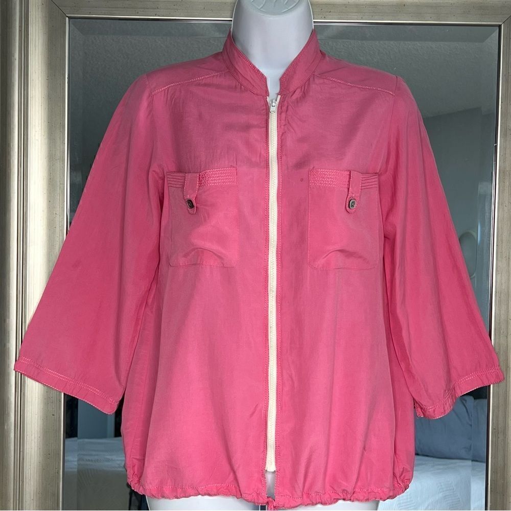 VANCLAYNU Made In Japan Vintage Classic Pink Solid Jacket 3/4 Sleeves Size S/M.